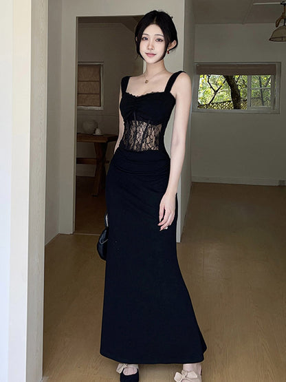 Night Out Dresses Black Sleeveless Straps Neck Summer Dress