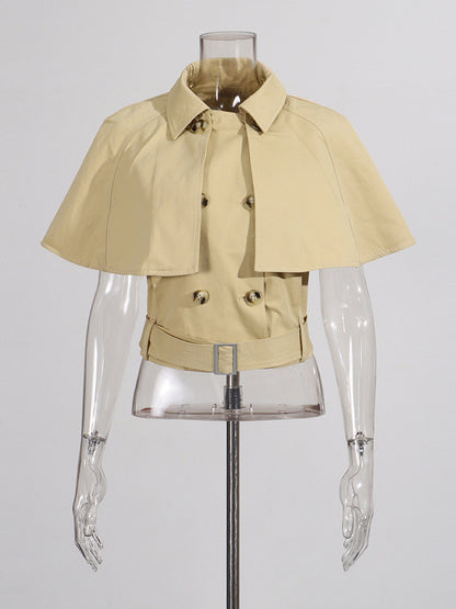 Blouse For Women Khaki Cotton Turndown Collar Academic Sash Buttons Sleeveless Tops