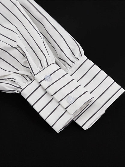 Blouse For Women White Turndown Collar Clothes Casual Bows Long Sleeves Tops