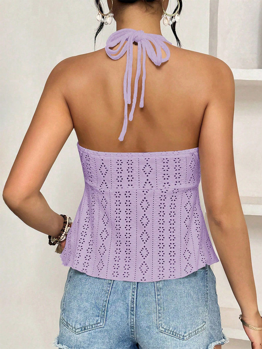 Red Cami Top Straps Neck Cut Out Chic Camis For Women
