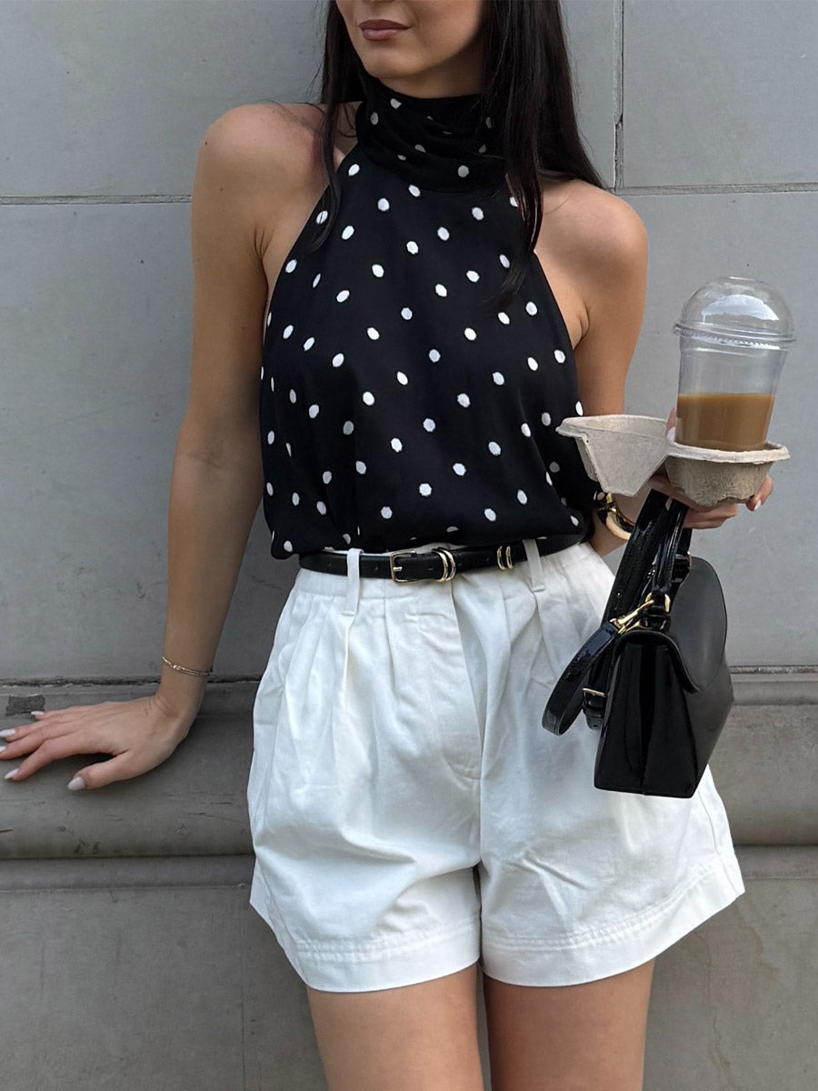 Black Cami Top Halter Sleeveless Chic Camis For Women