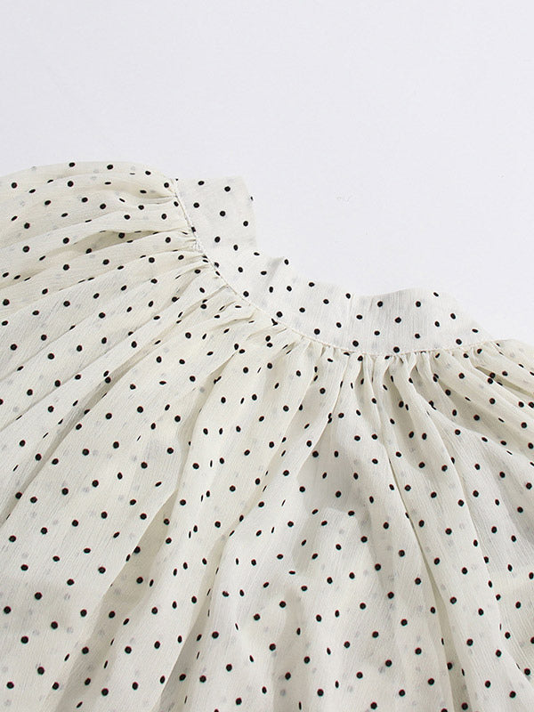 Blouse For Women White V-Neck Clothes Chic Lace Up Ruffles Long Sleeves Tops