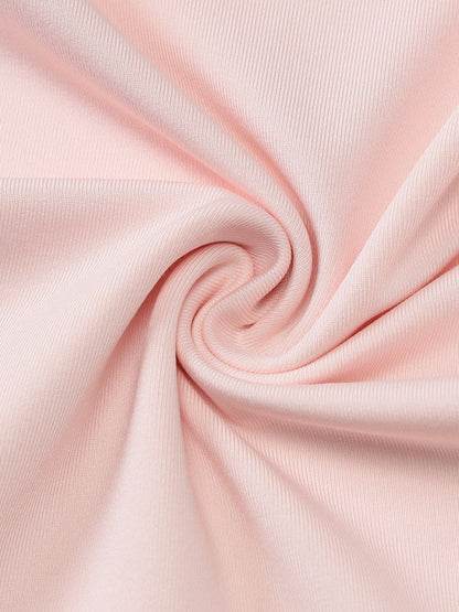 Two Piece Sets Pink Casual Ruffles Party Polyester Cowl Neck Sleeveless Skirt Set