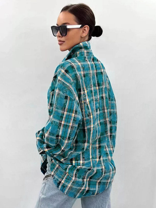 Women Jacket Turndown Collar Buttons Cotton Long Sleeve Outerwear