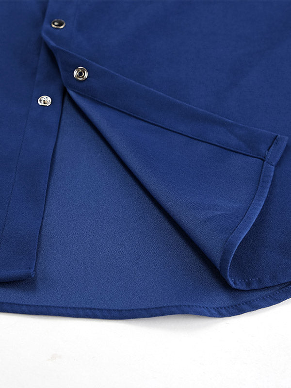 Women's Jackets Turndown Collar Front Button Casual Buttons Blue Jacket For Women