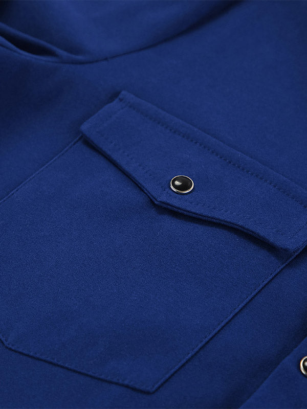 Women's Jackets Turndown Collar Front Button Casual Buttons Blue Jacket For Women