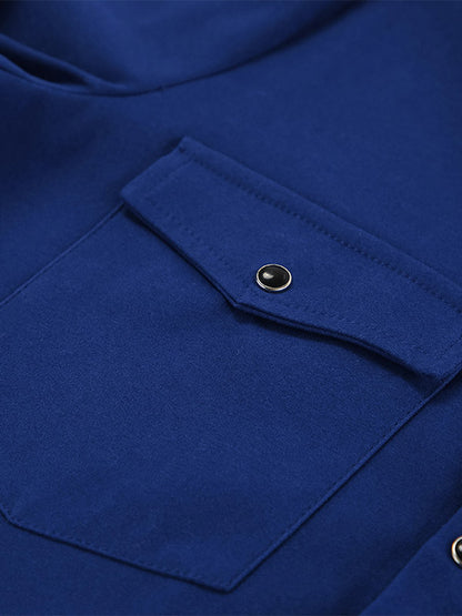 Women's Jackets Turndown Collar Front Button Casual Buttons Blue Jacket For Women