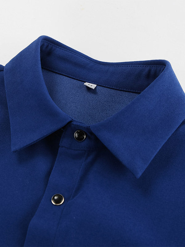 Women's Jackets Turndown Collar Front Button Casual Buttons Blue Jacket For Women