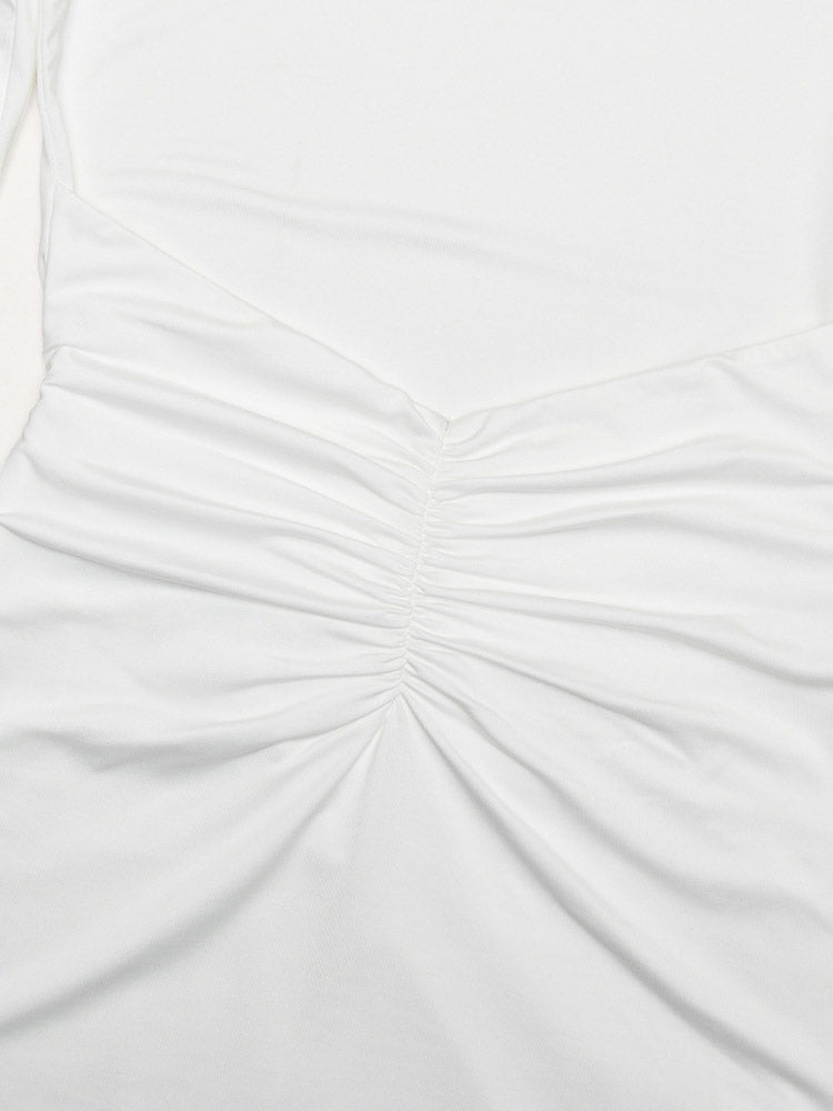 Party Dress Maxi White Jewel Neck Long Sleeves Sexy Semi Formal Dress