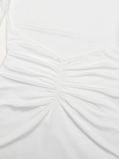 Party Dress Maxi White Jewel Neck Long Sleeves Sexy Semi Formal Dress