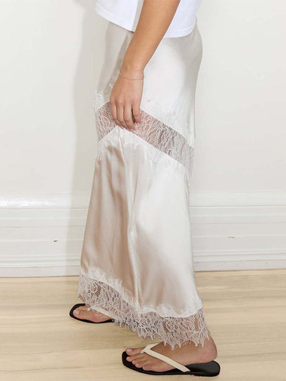 Skirts Apricot Polyester Chic Spring Long Women's Bottoms
