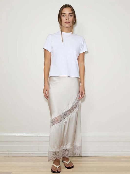 Skirts Apricot Polyester Chic Spring Long Women's Bottoms