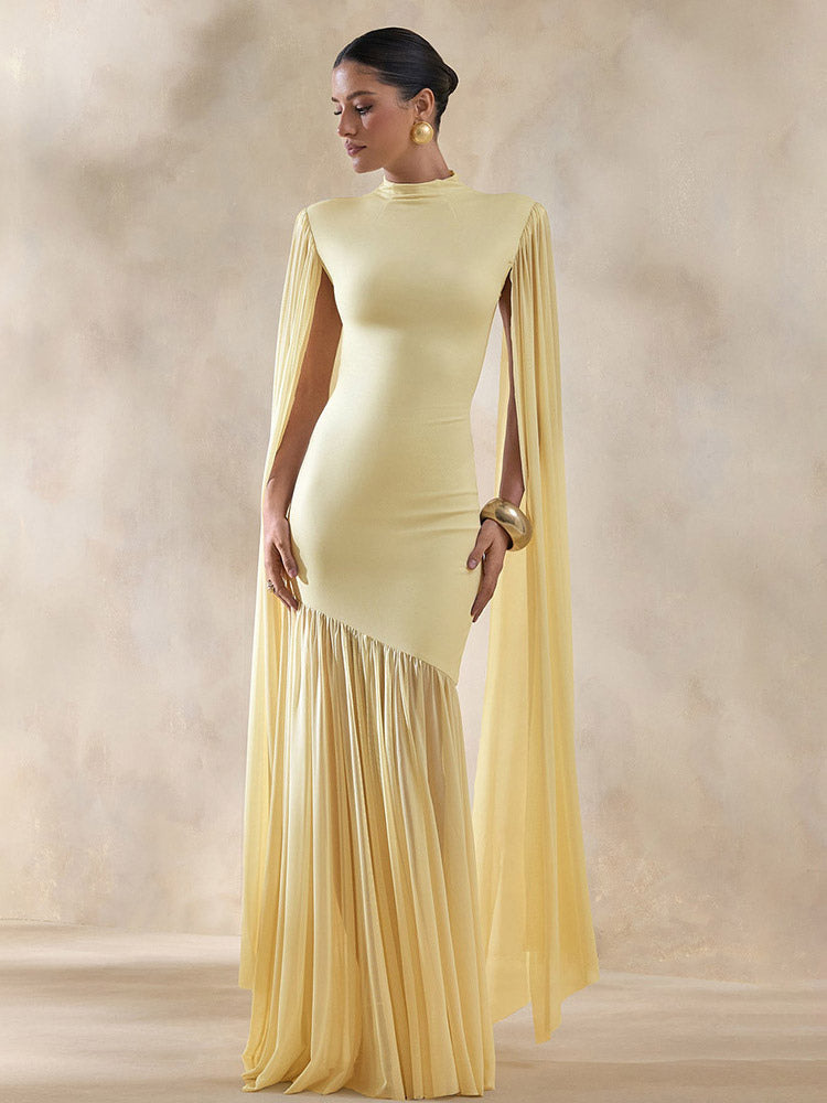 Party Dress Maxi Black Jewel Neck Sleeveless Chic Semi Formal Dress