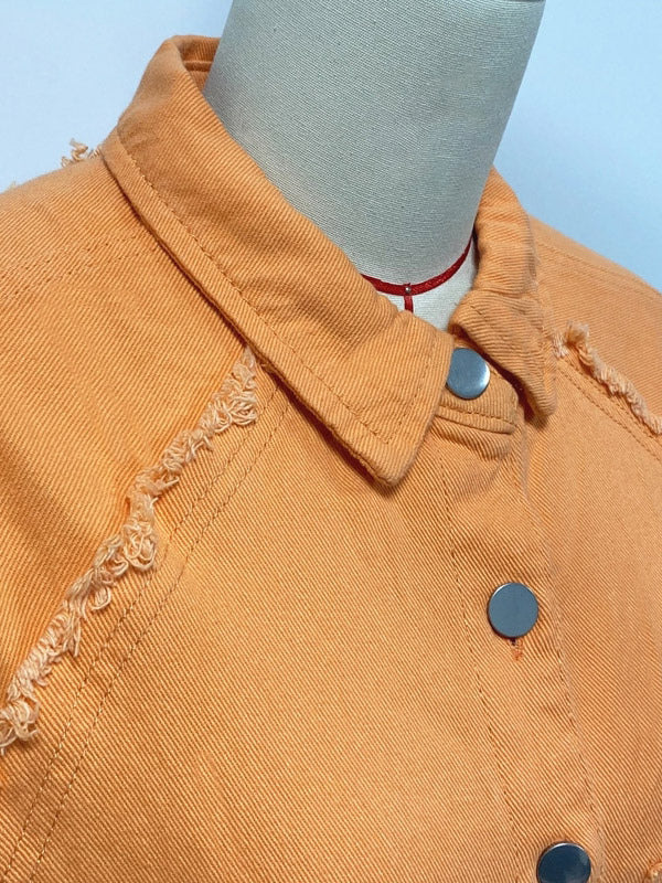 Women Jacket Turndown Collar Long Sleeve Oversized Outerwear