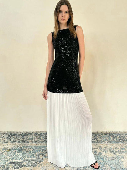 Vacation Dresses Maxi Sleeveless Casual Black Dress