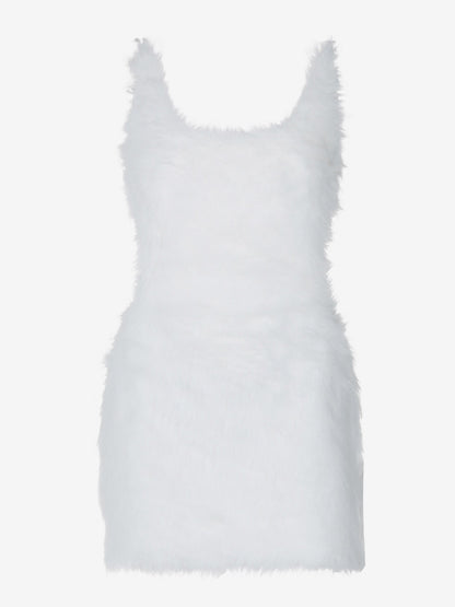 Night Out Dresses White Polyester Sleeveless Straps Neck Summer Dress