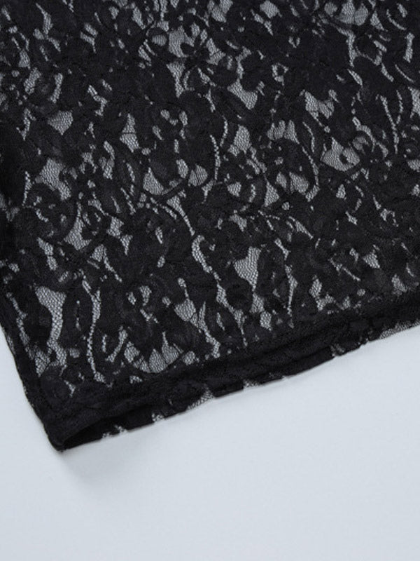 Night Out Dresses Black Floral Print Sleeveless Halter Sheer Summer Dress