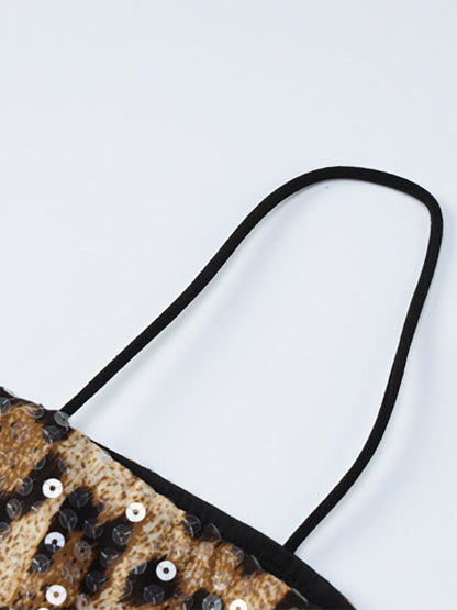 Night Out Dresses Leopard Leopard Print Sleeveless Straps Neck Summer Dress