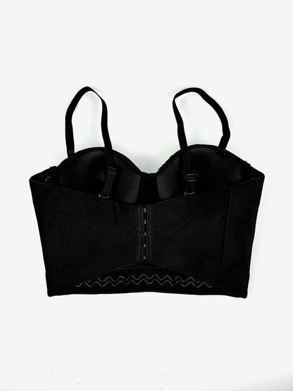 Corset Tops Black Gold Sexy Sleeveless Straps Neck Slim Fit Rivets Tops