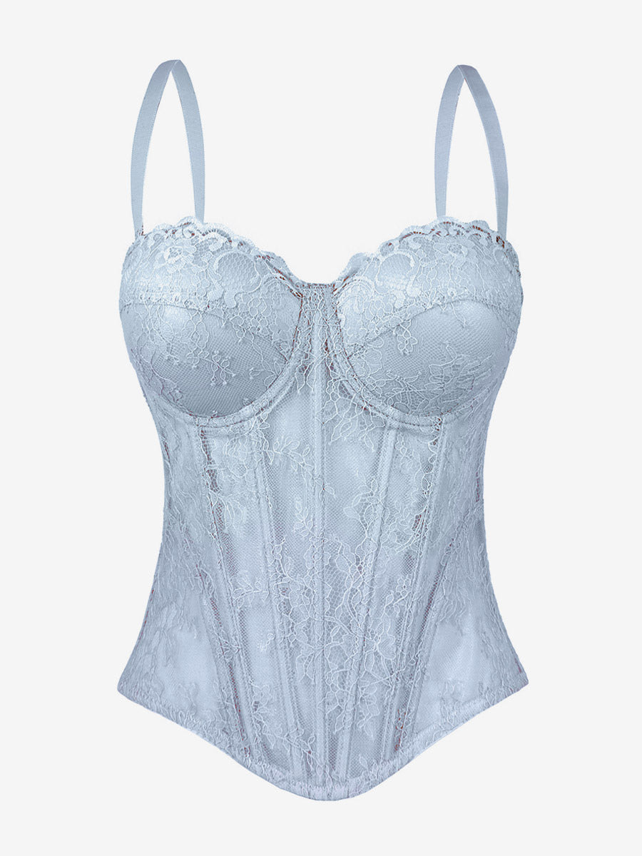 Corset Tops Black Sexy Sleeveless Strapless Slim Fit Lace Tops