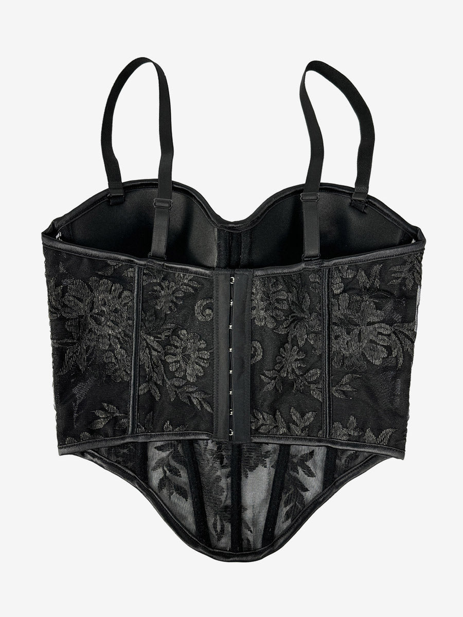 Corset Tops Black Sexy Sleeveless Straps Neck Slim Fit Tops
