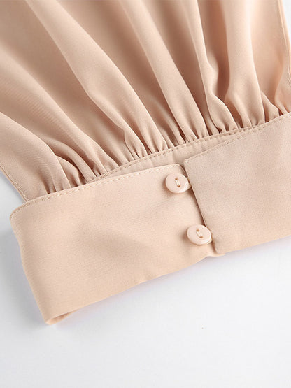 Daily Dresses Mini Khaki Sleeveless Backless High Collar Natural Waist Dress