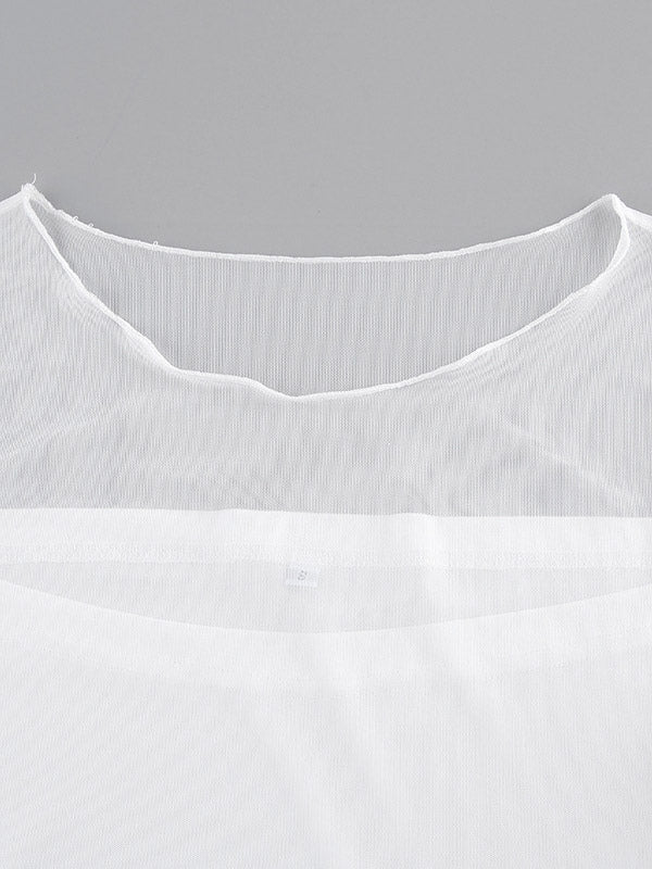 Daily Dresses Woman's Maxi White Long Sleeves Jewel Neck Natural Waist Dress