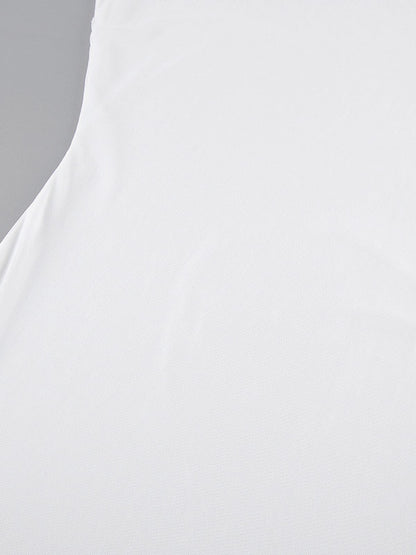Daily Dresses Woman's Maxi White Long Sleeves Jewel Neck Natural Waist Dress