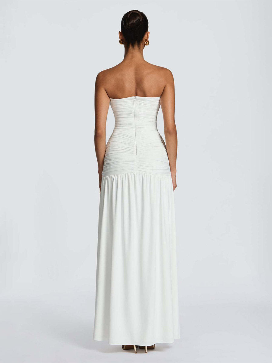 Party Dress Maxi Coffee Brown Halter Zipper Sleeveless Backless Elegant Semi Formal Dress