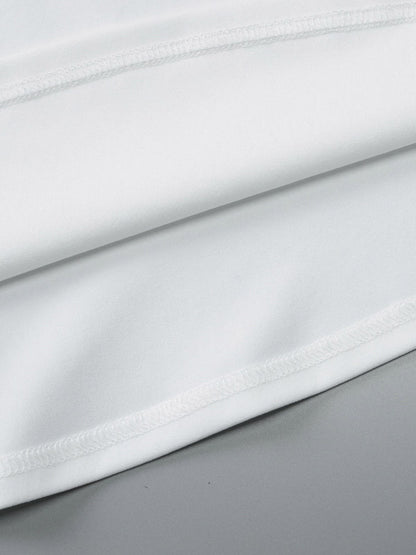 Night Out Dresses White Polyester Two-Tone Sleeveless Strapless Summer Dress