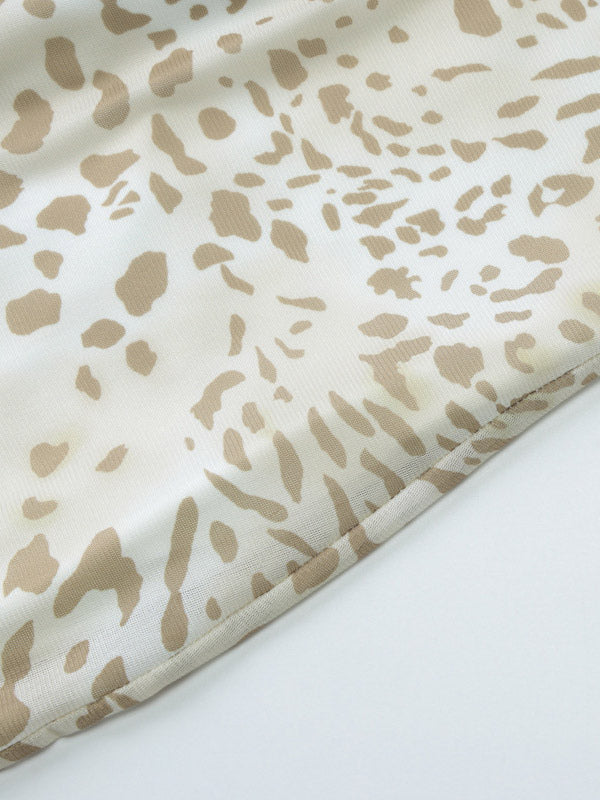 Night Out Dresses Leopard Polyester Leopard Print Sleeveless Halter Asymmetrical Summer Dress