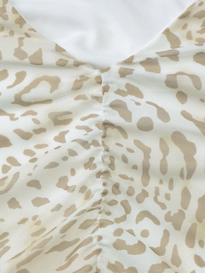 Night Out Dresses Leopard Polyester Leopard Print Sleeveless Halter Asymmetrical Summer Dress