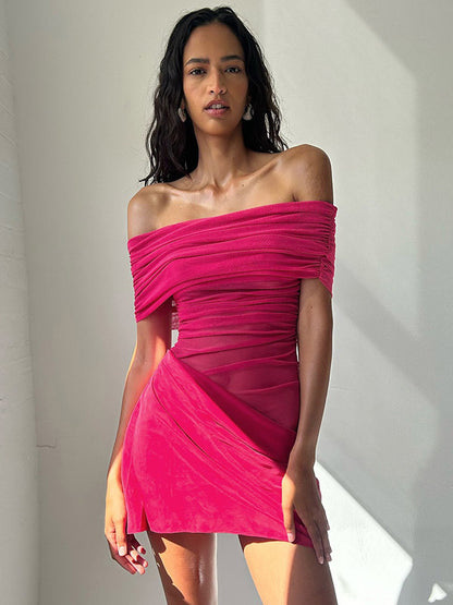 Party Dress Dresses Mini Green Strapless Pleated Sleeveless Semi Formal Dress