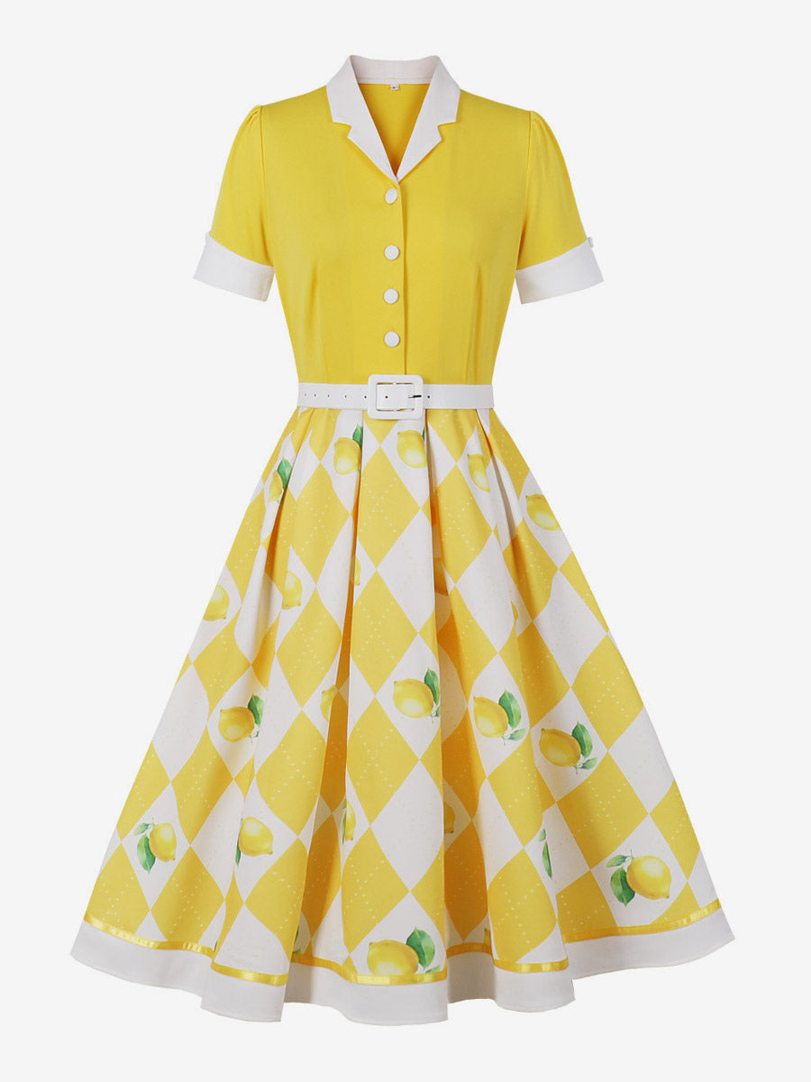 Vintage 1950s Swing Cocktail Dress Women Sleeveless Retro Dress