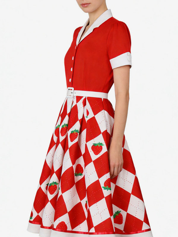 Vintage 1950s Swing Cocktail Dress Women Sleeveless Retro Dress