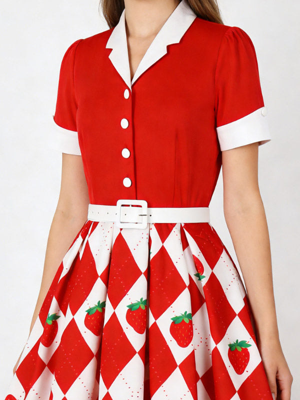 Vintage 1950s Swing Cocktail Dress Women Sleeveless Retro Dress
