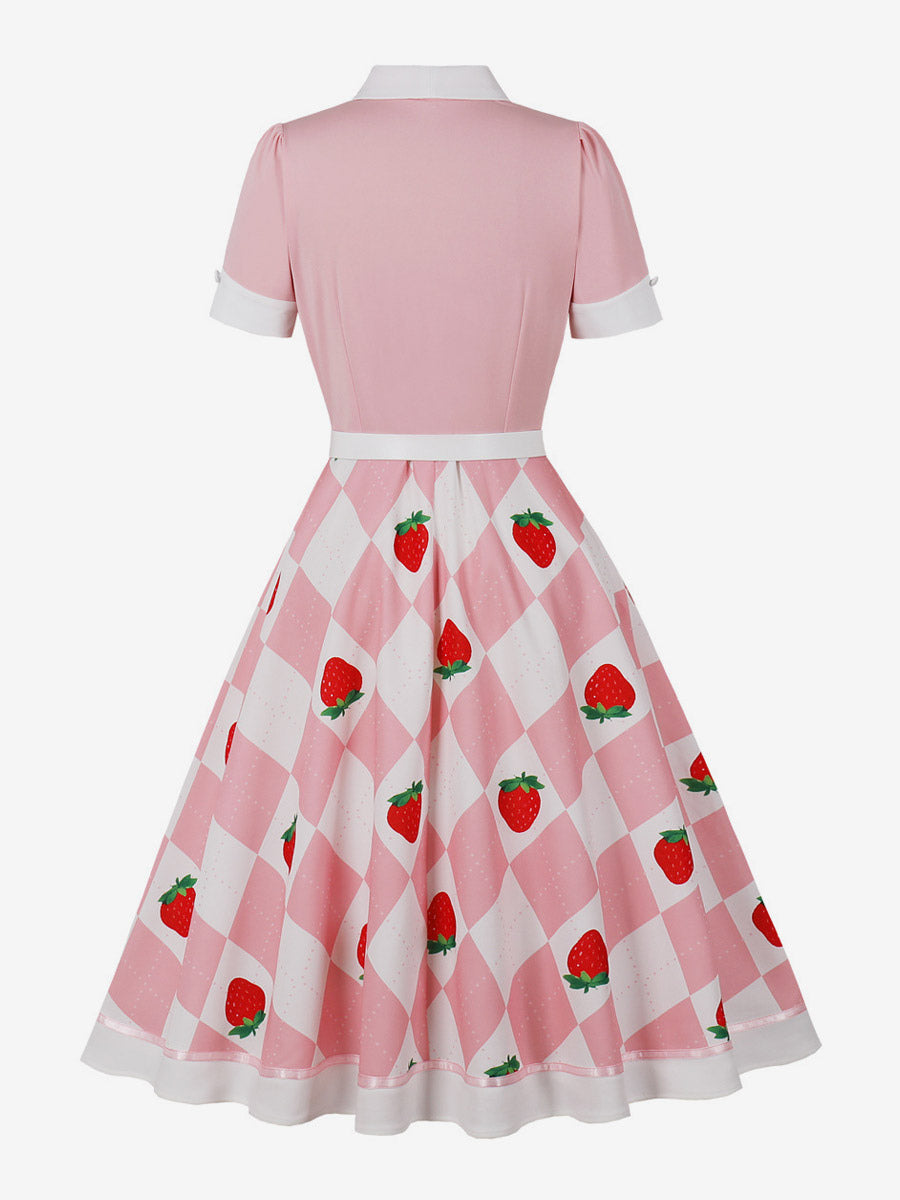 Vintage 1950s Swing Cocktail Dress Women Sleeveless Retro Dress