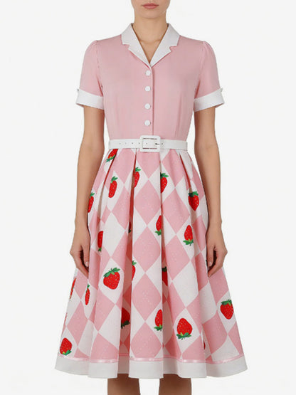 Vintage 1950s Swing Cocktail Dress Women Sleeveless Retro Dress