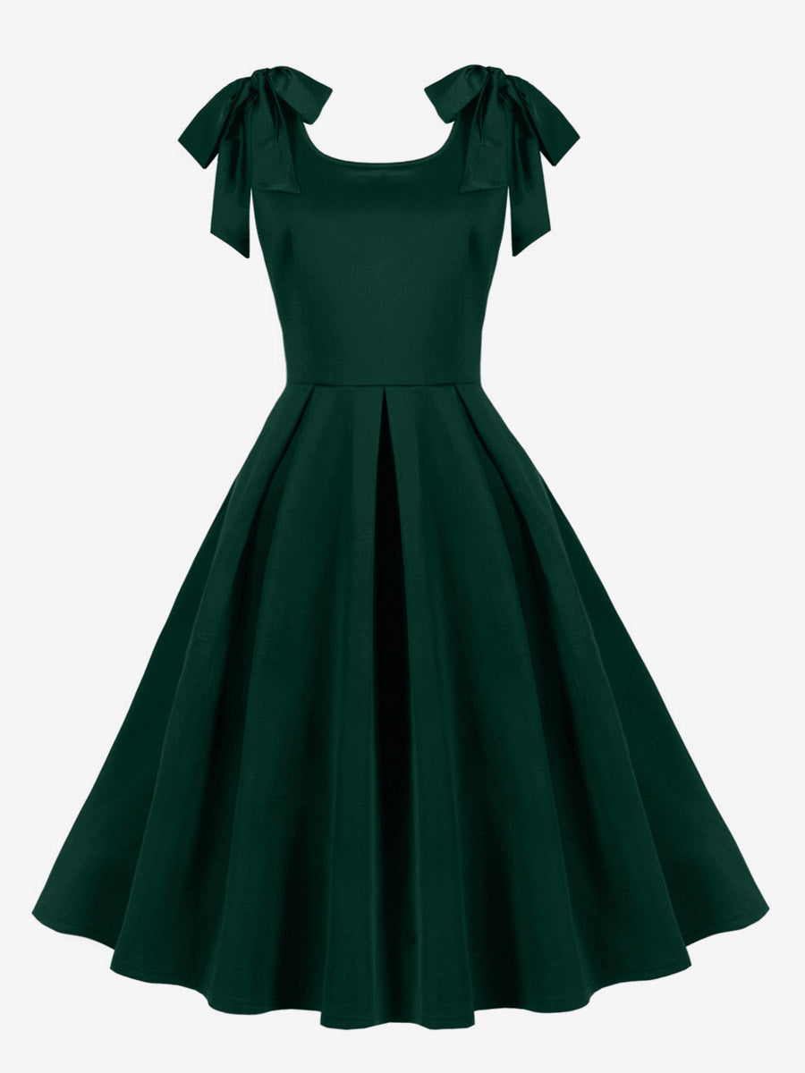 Vintage 1950s Swing Cocktail Dress Women Sleeveless Retro Dress