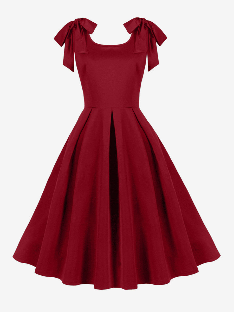 Vintage 1950s Swing Cocktail Dress Women Sleeveless Retro Dress