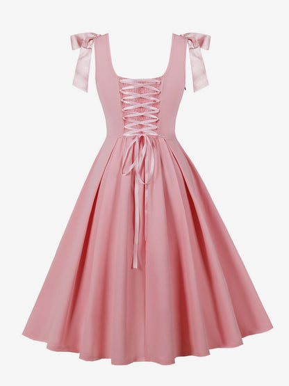 Vintage 1950s Swing Cocktail Dress Women Sleeveless Retro Dress