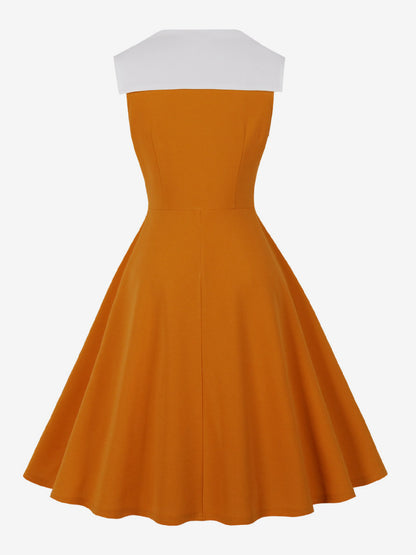 Vintage 1950s Swing Cocktail Sleeveless Medium Retro Dress