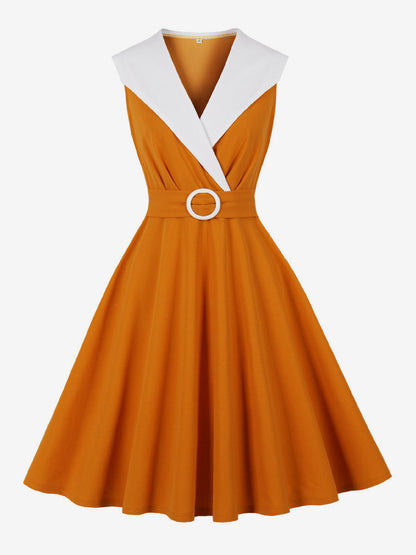 Vintage 1950s Swing Cocktail Sleeveless Medium Retro Dress