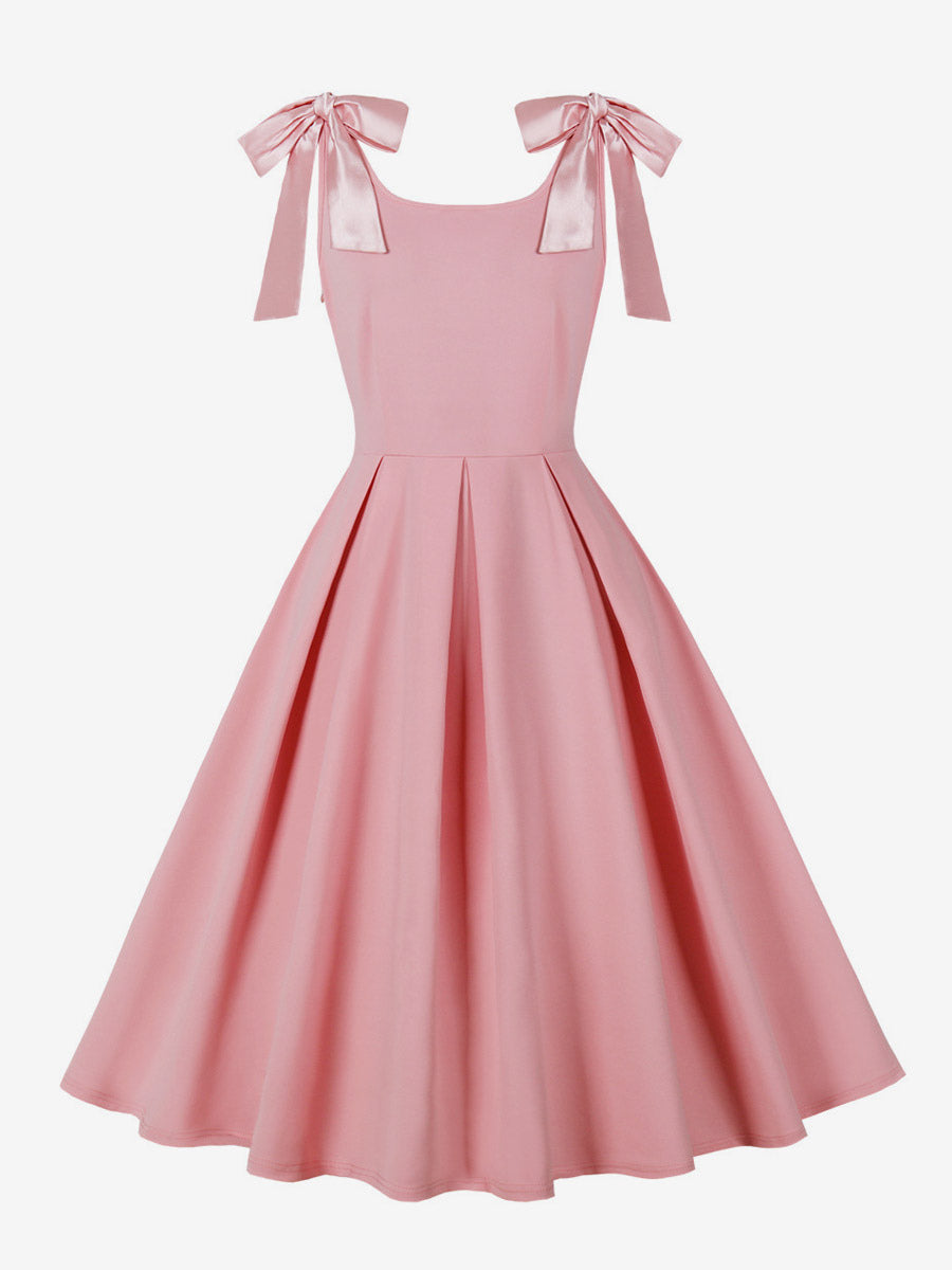 Vintage 1950s Swing Cocktail Dress Women Sleeveless Retro Dress