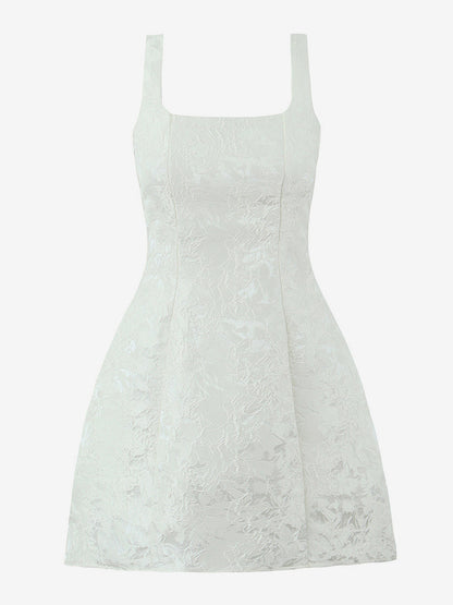 Date Night Dresses Shaping Bows Sleeveless Square Neck Chic White Dress
