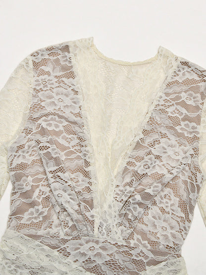 Date Night Dresses Mini Long Sleeves V-Neck Sexy Yellow Dress
