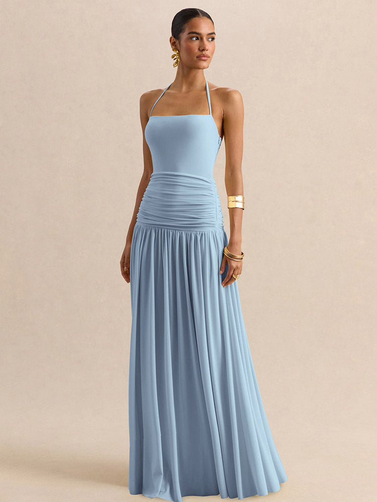 Party Dresses Yellow Straps Neck Short Sleeves Sexy Semi Formal Dress
