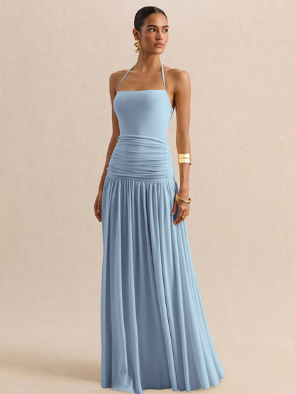 Party Dresses Yellow Straps Neck Short Sleeves Sexy Semi Formal Dress