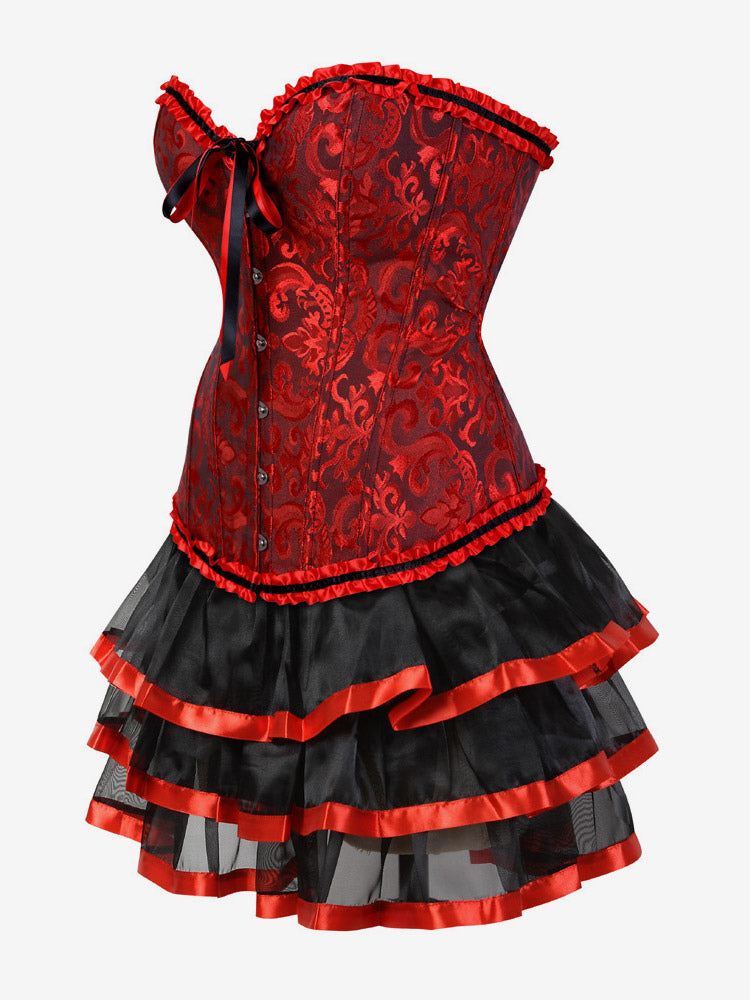Night Out Dresses Corsets Burgundy Sleeveless Strapless Backless Summer Dress