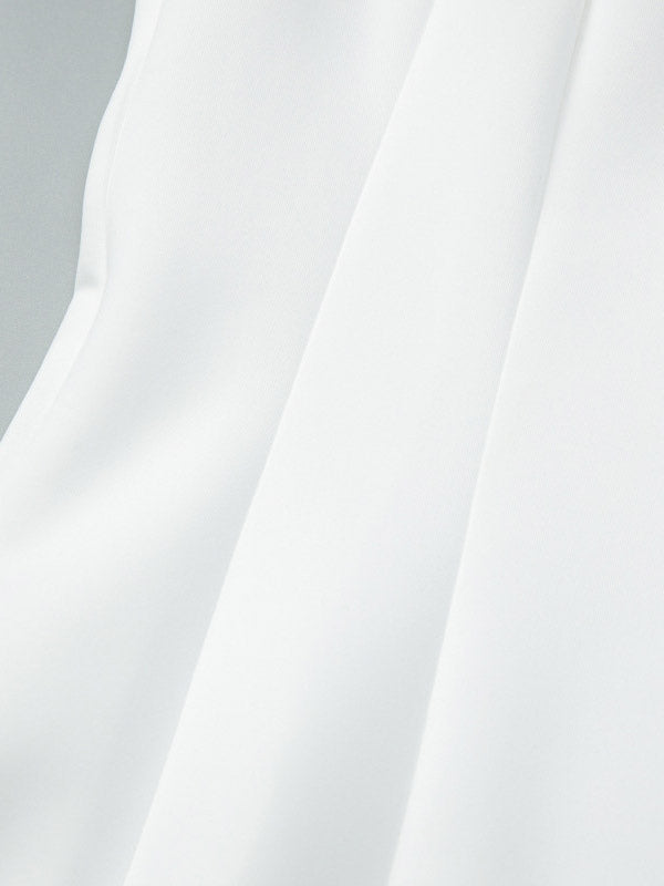 Date Night Dresses Mini Pleated Short Sleeves V-Neck Casual Ecru White Dress